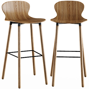 Modern Edelweiss Bar Stool: Sleek & Stylish 3D model image 1 