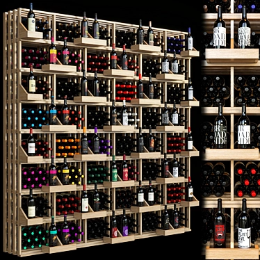 Modular Wine Shelf Rack 3D model image 1 