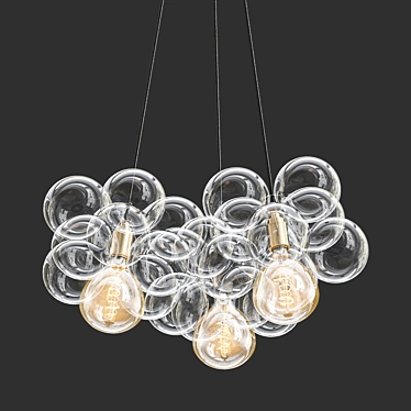 Bubble Light Chandelier - Trio 3D model image 1 