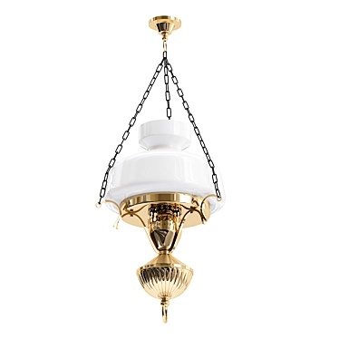 Elegant Vintage French Oil Lamp 3D model image 1 