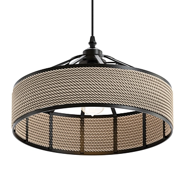 Vintage Rope Pendant Light 3D model image 1 