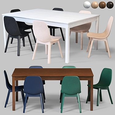 Modern Dining Set: ODGER & EKEDALEN 3D model image 1 