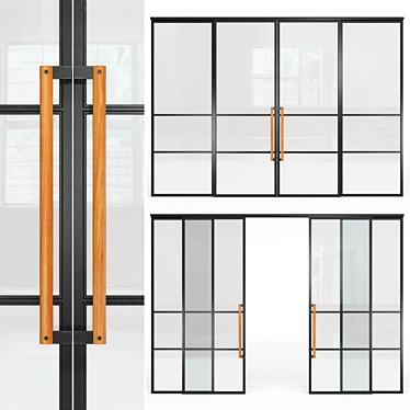 Industrial Loft Glass Partition 3D model image 1 