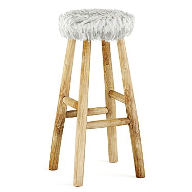 Rustic-inspired Numa Bar Stool 3D model image 1 