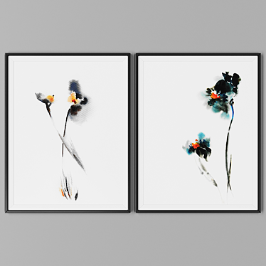 Elegant Black Frame Picture Set 3D model image 1 