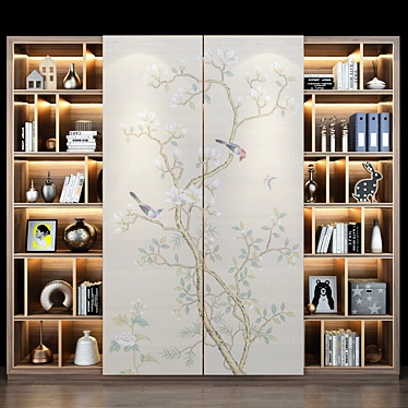Modern Oak Cabinet 0296 3D model image 1 