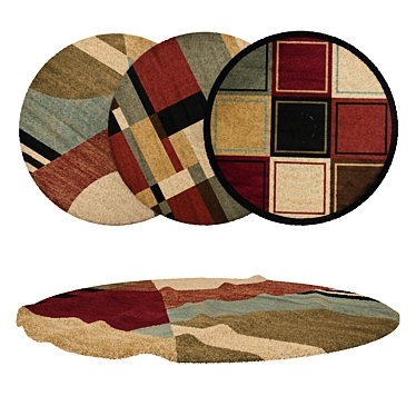 Round Carpets Set: Versatile and Realistic 3D model image 1 