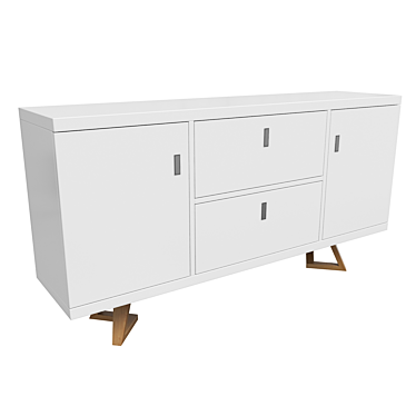 Modern White Oak Sideboard 3D model image 1 