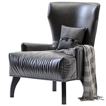 Kano Leather Armchair: Stylish Comfort for Your Home 3D model image 1 