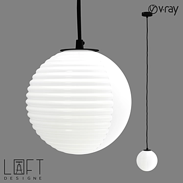 Industrial Glass Pendant Light 3D model image 1 