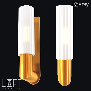 Elegant Metal and Glass Wall Lamp 3D model image 1 