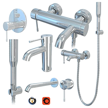 Modern GROHE Essence Faucet Set 3D model image 1 