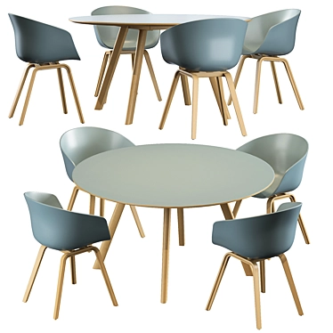 Modern Eco Chair & Round Table 3D model image 1 