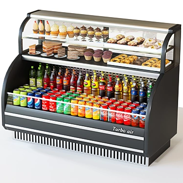 3D Refrigerator with Food Display 3D model image 1 