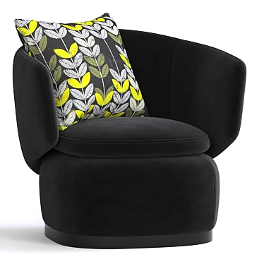 Modern Crescent Swivel Chair 3D model image 1 