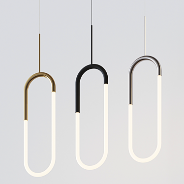 Huron Hanging Light: Sleek Aluminum Design 3D model image 1 