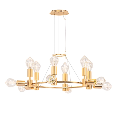 Union 12 Light Chandelier: Timeless Elegance 3D model image 1 