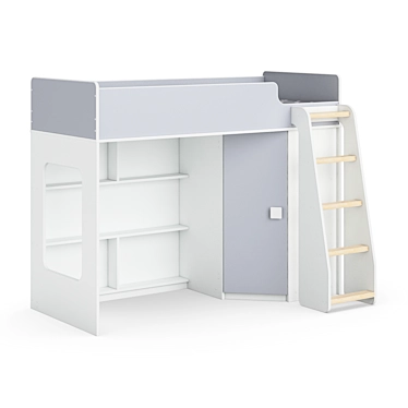 Modular Kids Loft Bed - Legenda K42B + LP42A 3D model image 1 