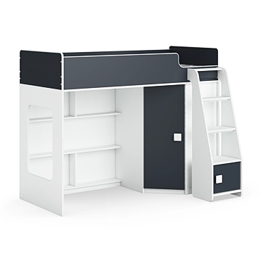 Modular Children's Loft Bed Set: Legenda K42B + LP42B 3D model image 1 