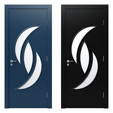 Modern 4-Panel Interior Door 3D model image 1 