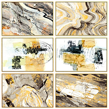 Golden Eroded Texture Set 3D model image 1 