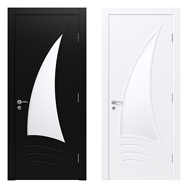 Modern 8-Panel Interior Door 3D model image 1 