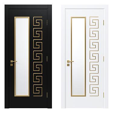 Sleek 10-Panel Door 3D model image 1 