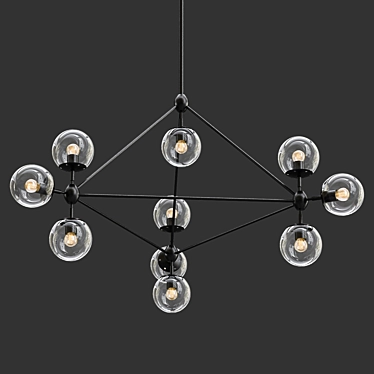 Possini Euro Gable 44" Black Chandelier 3D model image 1 