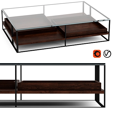  Sleek and Stylish Maxalto Lithos Coffee Table 3D model image 1 