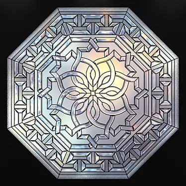 Elegant Stained Glass Panels 3D model image 1 