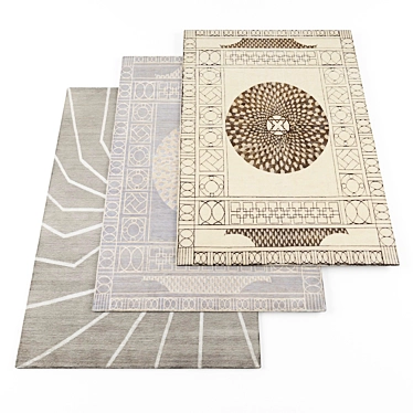 Contemporary High-Resolution Rugs Set 3D model image 1 