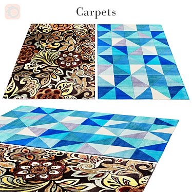 Vibrant Medley Modern Rug 3D model image 1 