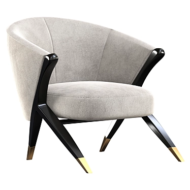 Elegance in Off White: Eichholtz Pavone Barrel Chair 3D model image 1 