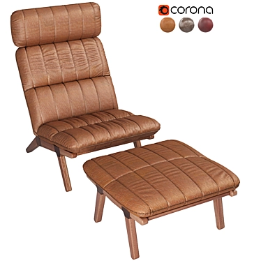 Contemporary Armchair Set 3D model image 1 