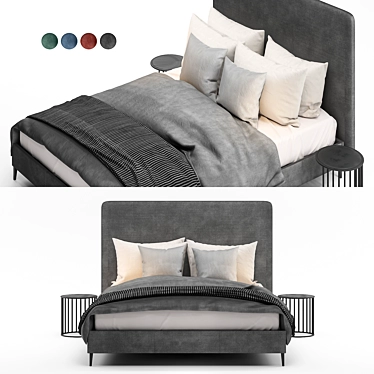 Modern King-Size Bed Frame 3D model image 1 