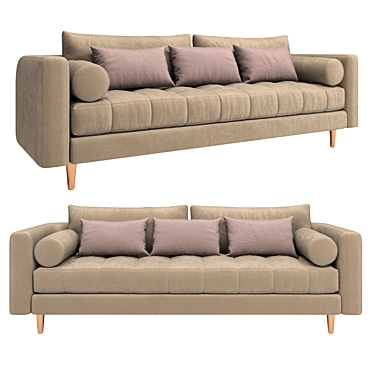 Chic Sven Tan Sofa 3D model image 1 