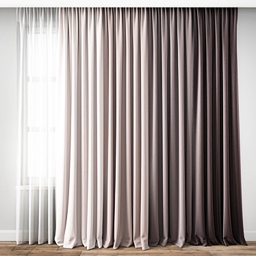 Elegant Curtain Design 3D model image 1 