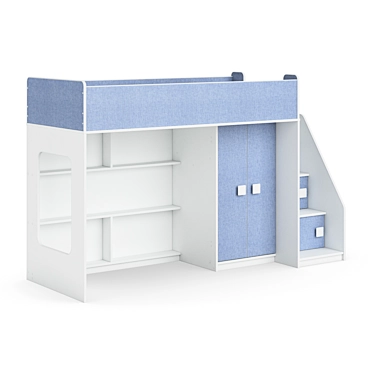 Modular Kids Loft Bed Set 3D model image 1 