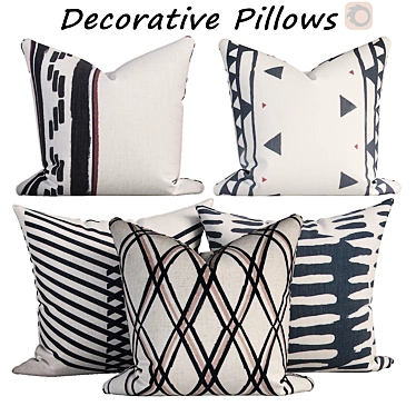 Decorative Pillows Set - Modern Design 3D model image 1 