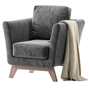 Dublin Dusty Blue Armchair: Stylish and Comfortable 3D model image 1 