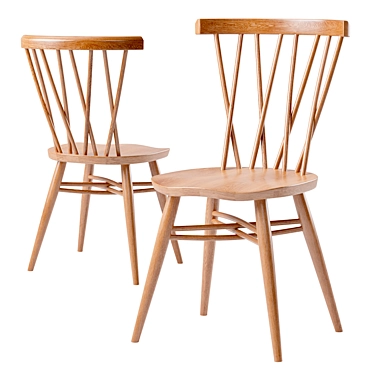 Ercol Shalstone Oak Dining Chair 3D model image 1 