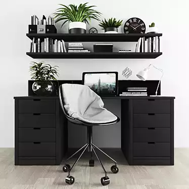 Sleek Office Essentials Set 3D model image 1 