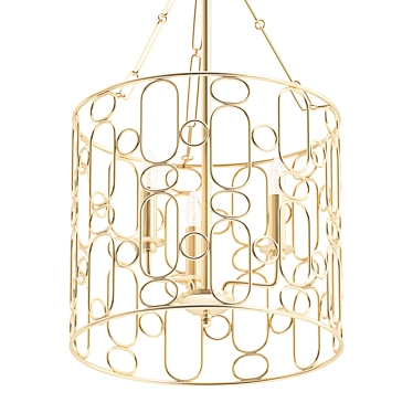 Elegant Gold Foyer Pendant Light 3D model image 1 