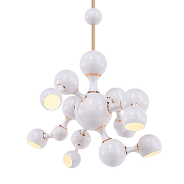 Elegant Atomic Suspension Light 3D model image 1 