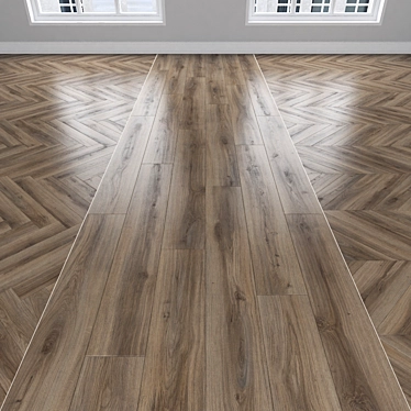 Oak Parquet: Herringbone, Linear & Chevron 3D model image 1 