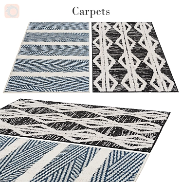 Modern Geometric Rug: 3,888 Polys, 4,004 Vets 3D model image 1 