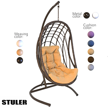 Stylish OM Hanging Chair for Balcony Safari Vibes 3D model image 1 