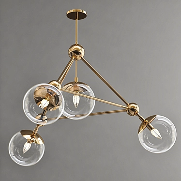 VBGold Chandelier - Elegant Lighting for Luxurious Spaces 3D model image 1 