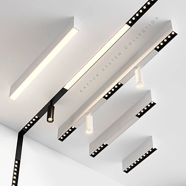 AQForm Rafter System Collection: Stylish and Versatile Lighting 3D model image 1 