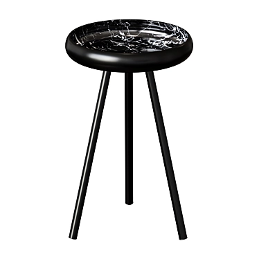 Modern Black Metal Side Table 3D model image 1 